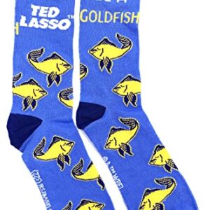 WARNER BROS Ted Lasso 2 pack Men's Dress Crew Socks. 2 pair - Ted Lasso Way & Be a Goldfish - Men Sock Size 10-13 (TG10430)