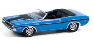 greenlight 13290-b greenlight muscle series 24 - 1970 dodge challenger convertible - b5 blue 1/64 scale