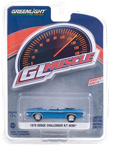 Greenlight 13290-B Greenlight Muscle Series 24 - 1970 Dodge Challenger Convertible - B5 Blue 1/64 Scale