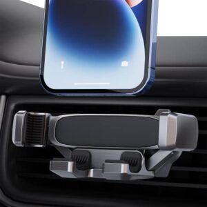 phone mount for car phone holder [upgraded metal hook clip] gravity phone holder car mount for iphone air vent clip auto lock car cell phone holder mount cradle in vehicle fit for smartphone