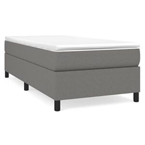 vidaxl bed frame, mattress foundation for bedroom, single platform bed with wooden slats support, dark gray 39.4"x79.9" twin xl fabric