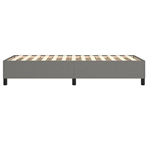 vidaXL Bed Frame, Mattress Foundation for Bedroom, Single Platform Bed with Wooden Slats Support, Dark Gray 39.4"x79.9" Twin XL Fabric
