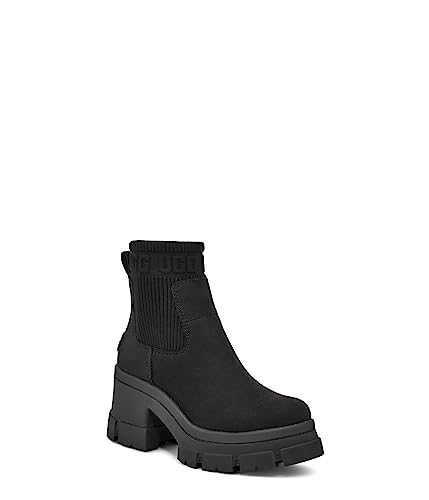 UGG Women's Brooklyn Chelsea Fashion Boot, Black Leather, 7