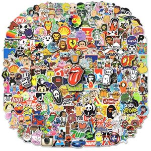 300 pcs cool brand stickers for water bottles, 300 pack decals laptop hydroflask skateboard phone stickers, waterproof vinyl stickers for teens adults kids
