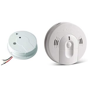 kidde smoke detector, hardwired with battery backup & interconnect, battery included & smoke & carbon monoxide detector, battery powered, combination smoke & co alarm, voice alert