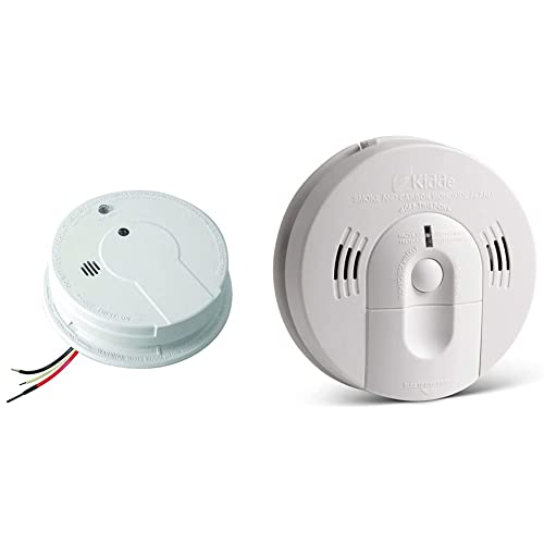 Kidde Smoke Detector, Hardwired with Battery Backup & Interconnect, Battery Included & Smoke & Carbon Monoxide Detector, Battery Powered, Combination Smoke & CO Alarm, Voice Alert