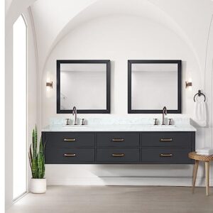 Bell+Modern Tuckerton 84 in W x 22 in D Black Double Bath Vanity and Carrara Marble Top