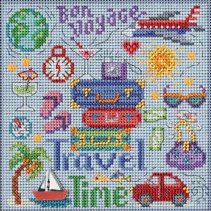 mill hill travel time beaded counted cross stitch kit buttons & beads 2023 spring series mh142314