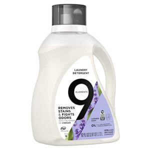 9 Elements Natural Laundry Detergent Liquid Soap, Lavender Scent, Vinegar Powered, 92 Fl Oz, 1 Count