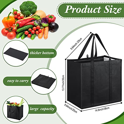 7 Pack Reusable Grocery Bags Foldable Shopping Bag and Zippered Insulated Food Delivery Bag Insulated Cooler Bag with Handles Set for Shopping Accessories, Black