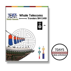 whale telecoms korea travelers sim card/7days/unlimited data/high-speed and safe local network