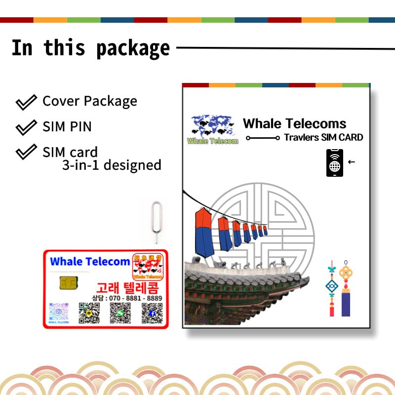 Whale Telecoms Korea Travelers SIM card/7days/Unlimited Data/High-Speed and Safe Local Network