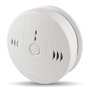 shackcom combination smoke and carbon monoxide (co) detector alarm 1 pack, protect your home from fire and gas leaks, even when you're away, battery operated