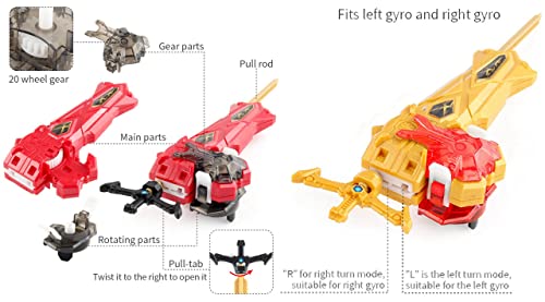 MECHGYRO Bay Burst Metal Fusion Blade Blades Set Sword Launcher LR Gyro B-131 Booster Dead Phoenix.0.at Starter Bey Battling Top Toys Left and Right Launcher Grip Bay Blades 8-12 Boys' Gift Gaming Top