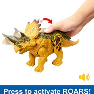 Jurassic World Dinosaur Toys with Roar Sound & Attack Action, Wild Roar Posable Figures, Physical & Connected Digital Play