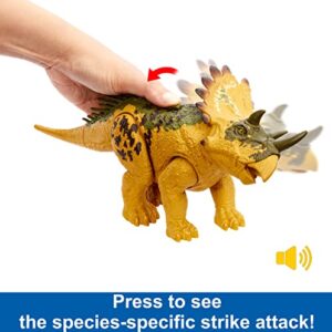 Jurassic World Dinosaur Toys with Roar Sound & Attack Action, Wild Roar Posable Figures, Physical & Connected Digital Play