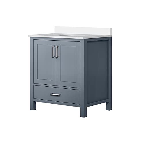 Bell+Modern Big Sur 30 in. W x 22 in. D Dark Grey Bath Vanity and Cultured Marble Top