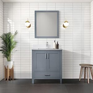 Bell+Modern Big Sur 30 in. W x 22 in. D Dark Grey Bath Vanity and Cultured Marble Top