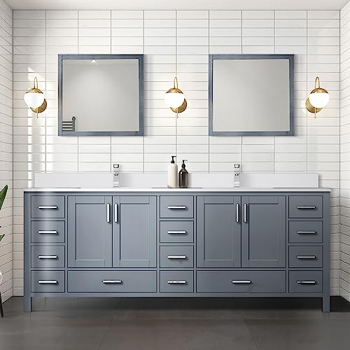 Bell+Modern Big Sur 84 in. W x 22 in. D Dark Grey Bath Vanity and Cultured Marble Top