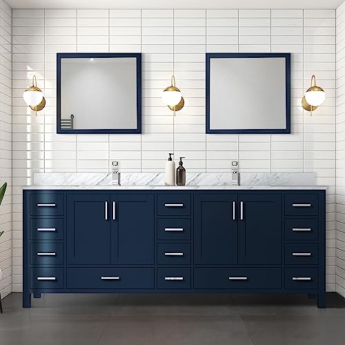 Bell+Modern Big Sur 84 in. W x 22 in. D Navy Blue Double Bath Vanity