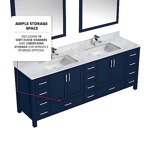 Bell+Modern Big Sur 84 in. W x 22 in. D Navy Blue Double Bath Vanity