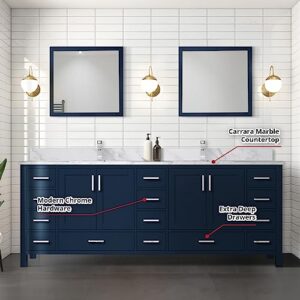 Bell+Modern Big Sur 84 in. W x 22 in. D Navy Blue Double Bath Vanity