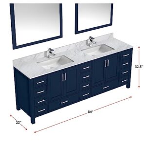 Bell+Modern Big Sur 84 in. W x 22 in. D Navy Blue Double Bath Vanity