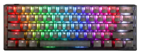 Ducky One 3 Mini Aura Clear Black 60% Hotswap RGB LED Double Shot PBT Mechanical Keyboard Cherry MX Brown