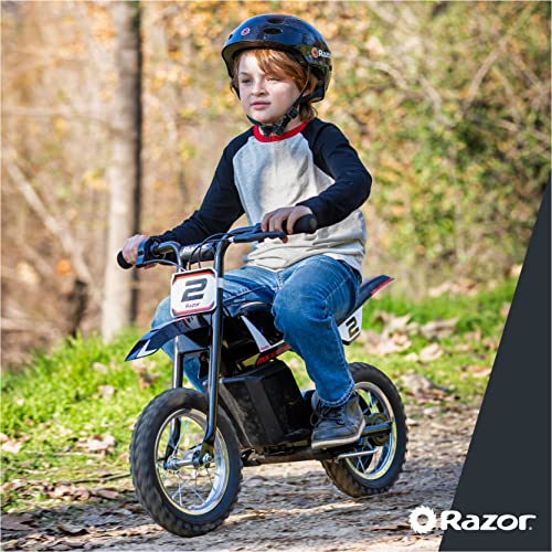 Razor MX125 Dirt Rocket Electric-Powered Dirt Bike with Authentic Motocross Dirt Bike Geometry, Rear-Wheel Drive,100-watt, high-Torque, Chain-Driven Motor, for Kids 7+