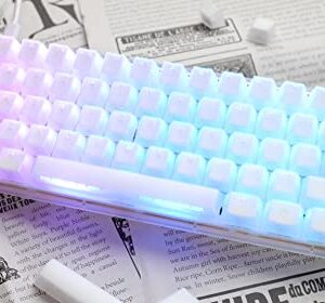 Ducky One 3 Mini Aura Clear White 60% Hotswap RGB LED Double Shot PBT Mechanical Keyboard Cherry MX Red