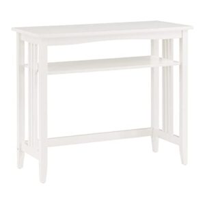 osp home furnishings sierra 36-inch foyer table with lower storage shelf and mission style side panels, white