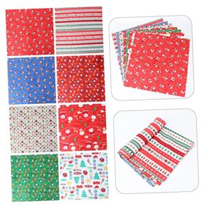 FAVOMOTO 16 pcs Gift Fabrics Squares Santa Cm X Stocking Quilting Art DIY Beautiful Cloths Square Quarters for Precut Doll Tree Scraps Fabric Large Bundles Craft Xmas Making Material Christmas Fabric