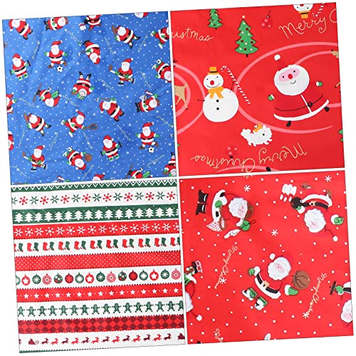 FAVOMOTO 16 pcs Gift Fabrics Squares Santa Cm X Stocking Quilting Art DIY Beautiful Cloths Square Quarters for Precut Doll Tree Scraps Fabric Large Bundles Craft Xmas Making Material Christmas Fabric