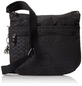 kipling women’s arto crossbody, lightweight everyday purse, casual nylon shoulder bag, signature emb