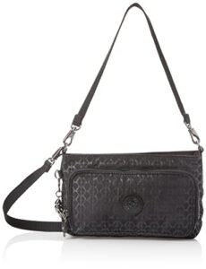 kipling women's myrte crossbody handbag, convertible metallic purse, nylon clutch and waist bag, signature emb