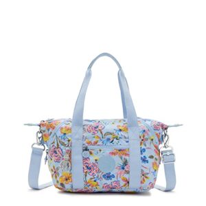 kipling women’s art mini tote bag, lightweight small weekender, nylon travel handbag, wild flowers