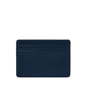 Fossil Men's Steven Leather Slim Minimalist Card Case Wallet, Midnight Navy, (Model: ML4395406)