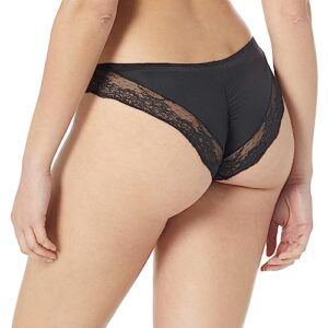 Maidenform Tanga Pack, Back Underwear, Cheeky Lace Panties for Women, 3-Pack, Black/Black/Black