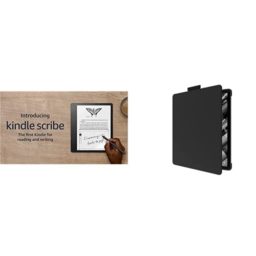 Kindle Scribe Bundle. Includes Kindle Scribe (16 GB), Basic Pen, and NuPro Bookcover in Black