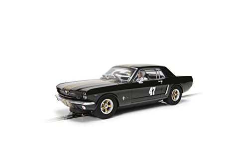 Scalextric Classic Ford Mustang Black and Gold #47 1:32 Slot Race Car C4405