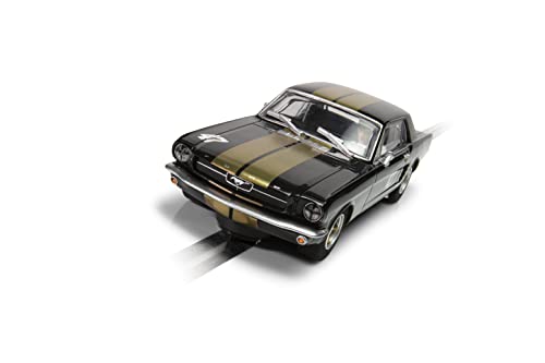 Scalextric Classic Ford Mustang Black and Gold #47 1:32 Slot Race Car C4405