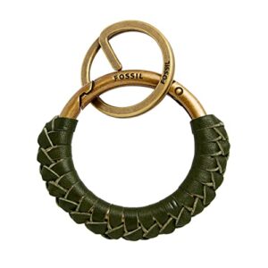 fossil leather wrap key fob , deep olive (model: mlg0773344)