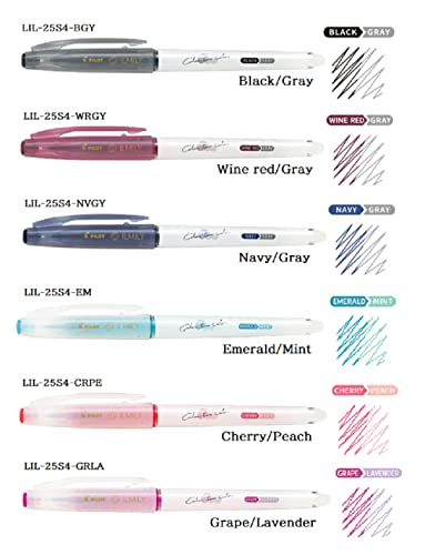 ILMILY Pilot Japan Gel Ink Ballpoint Pen Color Two Color 6 Ballpoint Pens That Change Color When Rubbed 0.4mm LIL-25S4-6C With Original Stylus Ballpoint Touch Pen