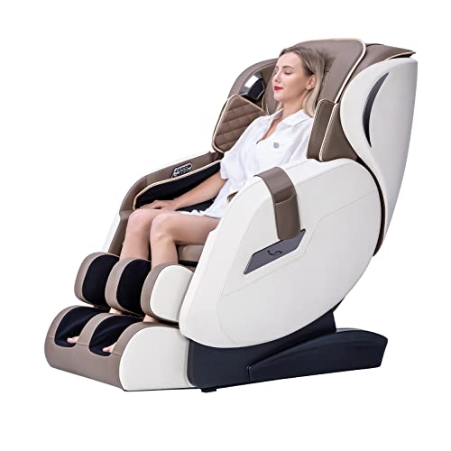 Cyberix MF600 2023 Massage Chair, Zero Gravity Massage Recliner,Full Body Airbag Massage,Waist Heat,Bluetooth Speaker (Beige)