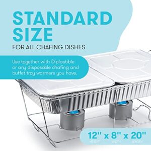 Disposable Chafing Dish Buffet Set Food Warming Trays - Buffet Set Trays Food Warmers for Parties & Events - Replacement Chafing Dishes for Catering (3 Wire Racks)