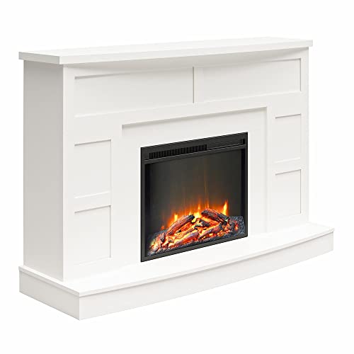 Ameriwood Home Barrow Creek Mantel with Fireplace, White