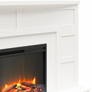 Ameriwood Home Barrow Creek Mantel with Fireplace, White