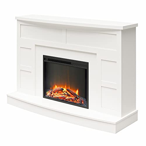 Ameriwood Home Barrow Creek Mantel with Fireplace, White