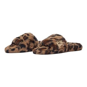 fabletics women's fur slipper, 8, leopard