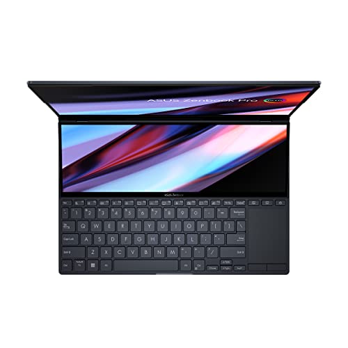 ASUS Zenbook Pro 14 Duo 14.5” 16:10 Touch Display, 120Hz Refresh Rate, ScreenPad Plus, Intel i9-13900H CPU, NVIDIA® Geforce RTX 4050, 32GB RAM, 1TB SSD, Windows 11 Home, Tech Black, UX8402VU-AS96T